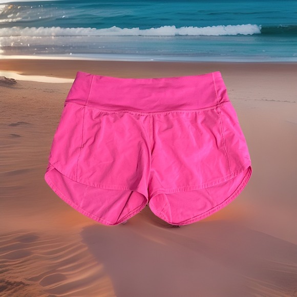 lululemon athletica Pants - Lululemon Women's Size Neon Hot Pink Shorty Short Running Fitness Shorts EUC